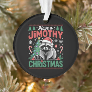 Ornamento Tenha Um Jimothy Natal Guaxinim Chapéu Do Papai No