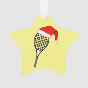 Ornamento Tênis Racket Santa Hat