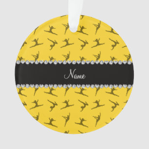 Ornamento Teste padrão amarelo conhecido personalizado da