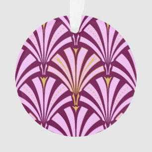 Ornamento Teste padrão do fã do art deco - orquídea e rox