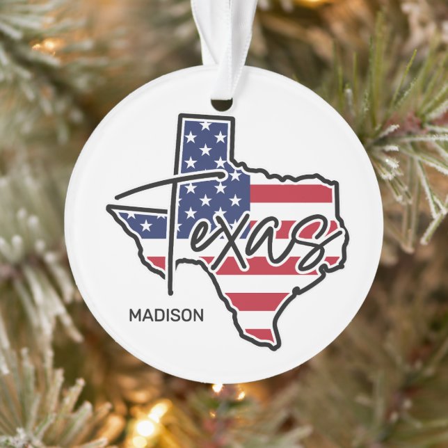 Ornamento Texas de nome personalizado (Árvore)