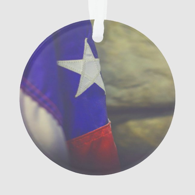 Ornamento Texas Flag Rustic Lone Star EUA (Verso)
