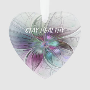 Ornamento Texto de Arte Fractal Floral Colorida da Flor Abst