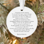 Ornamento Texto elegante de citação de orações personalizada<br><div class="desc">Frase personalizada de citação de orações ou texto de duas versões elegantes do Ornament minimalista. Excelente de Natal. Texto negro totalmente personalizável de ambos os lados (dois textos diferentes) e fundo branco sólido e plano de fundo. Você pode escrever sua própria mensagem, carta de amor, inspiração, citação motivacional, poema, etc...</div>