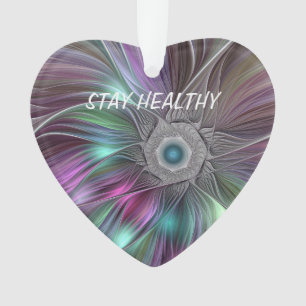 Ornamento Texto Fractal de Abstrato de Flor Grande Colorida