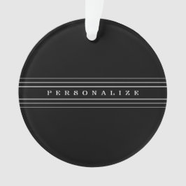 Ornamento Texto personalizado e faixas modernas | Preto e br