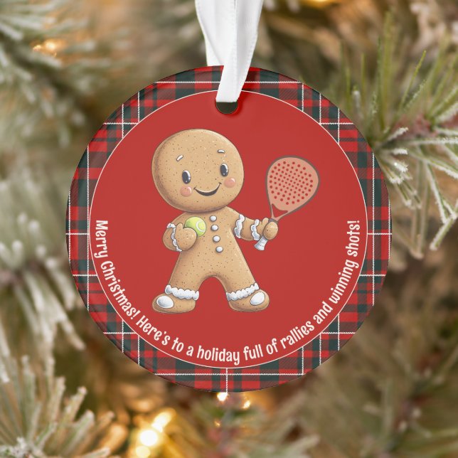 Ornamento 🎾 🎄 Texto personalizado, Natal baseado em Padel (Árvore)