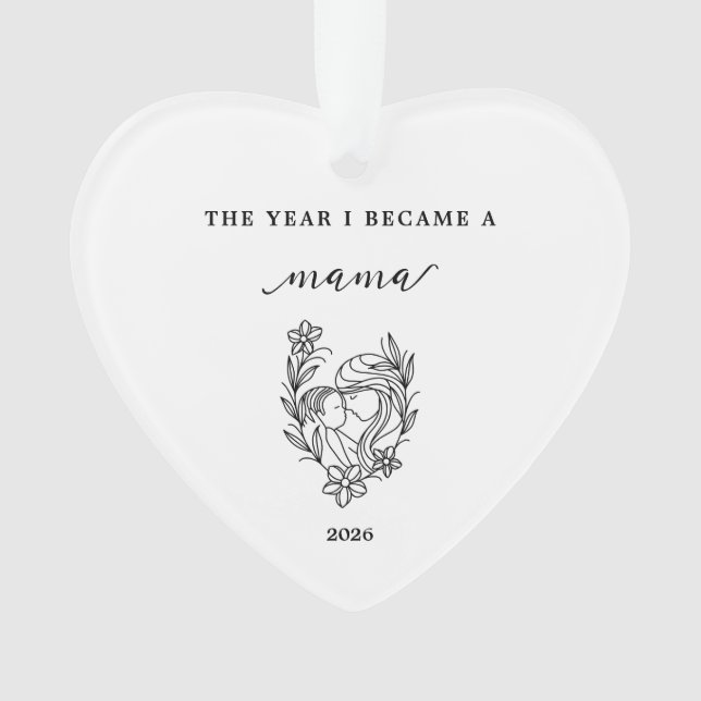 Ornamento The Year I Became A Mama Gift Acrylic Ornament (Frente)