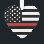 Ornamento Thin Red Line USA Flag Fire Department<br><div class="desc">Thin Red Line USA Flag Fire Department Gifts!</div>