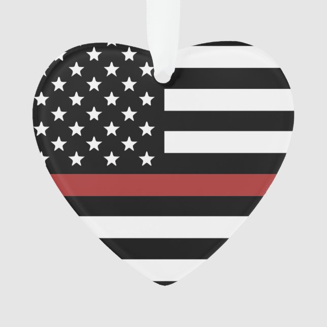 Ornamento Thin Red Line USA Flag Fire Department (Frente)