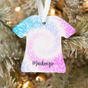 Ornamento Tie Dye Hippy Swirl TShirt Natal personalizado
