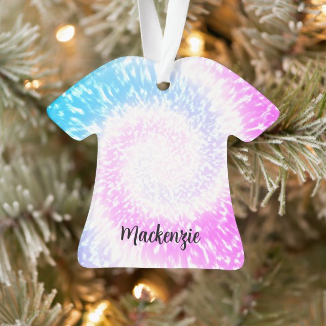 Ornamento Tie Dye Hippy Swirl TShirt Natal personalizado (Árvore)