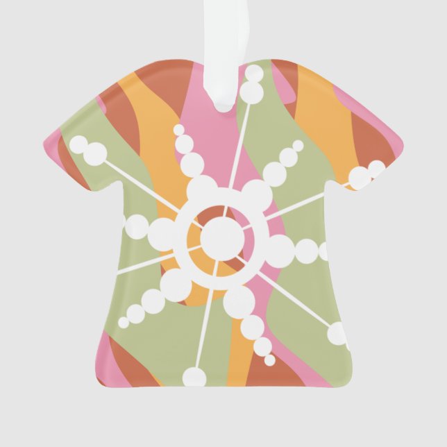 Ornamento Tie Dye Liquid Retro Groovy Natal (Frente)