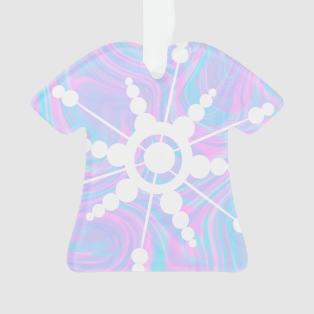Ornamento Tie Dye Retro Groovy Líquido (Frente)
