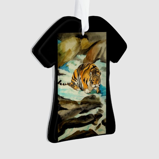 Ornamento Tigre de Aquarela (Frente)