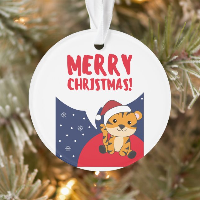 Ornamento Tigre de Natal - Neve de inverno - Tigre (Árvore)