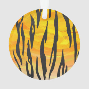 Ornamento Tigre Impressão de preto e laranja