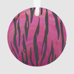 Ornamento Tigre Rosa Choque e Estampa Preta