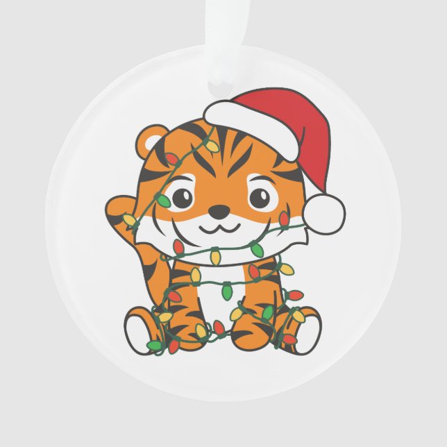 Ornamento Tigres de Natal para Animais de Inverno de Tigre (Frente)