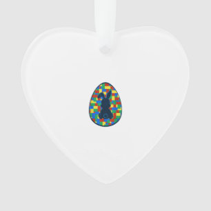 Ornamento Tijolos de Construção Ovo de Páscoa Coelho Meninos