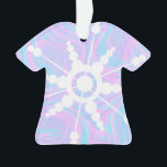 Ornamento Tinta Tie Dye Retro Groovy<br><div class="desc">Enfeites de Natal Tie Dye com Padrão Tie Dye Desenhado à Mão e floco de neve</div>