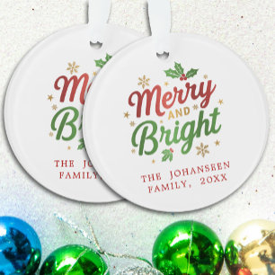 Ornamento Típica de Natal retrorreflectora feliz e brilhante