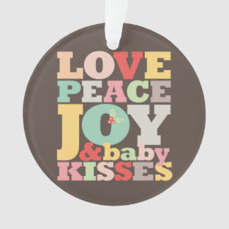 Ornamento Tipografia Colorida Love Peace Joy And Baby Kisses