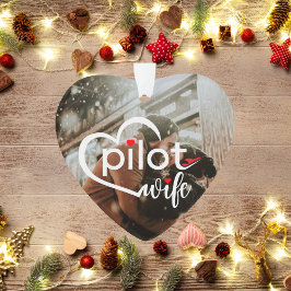 Ornamento Tipografia de Esposa Piloto Heart & Airplane, Foto