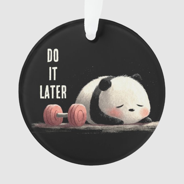 Ornamento Tired Panda Gym – Cute Funny Workout Art (Frente)