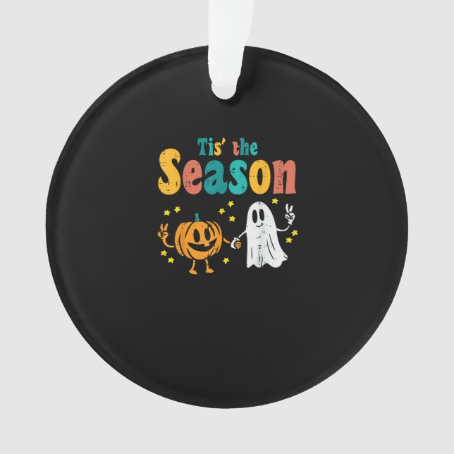 Ornamento Tis Season Pumpkin Leaf Latte Fall Softball (Frente)