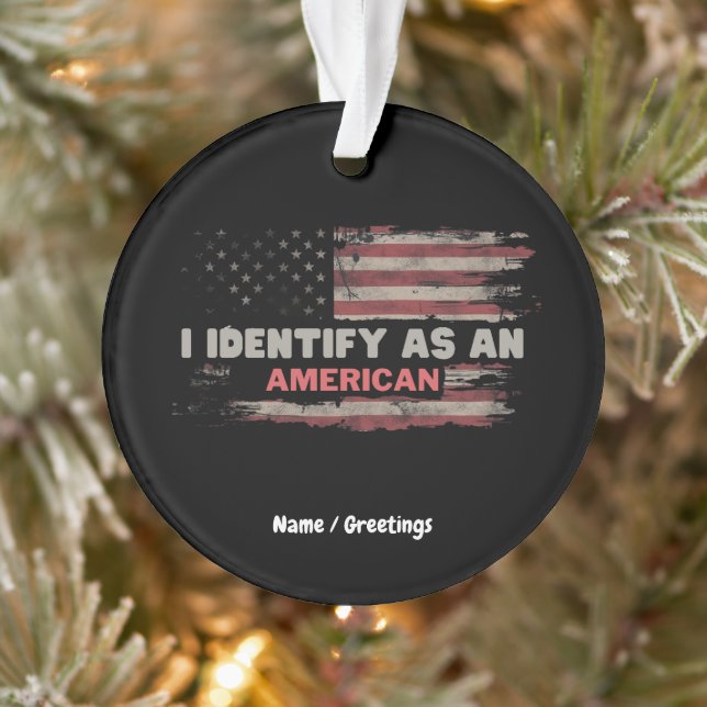 Ornamento Título: I Identify As American Flag Design (Árvore)