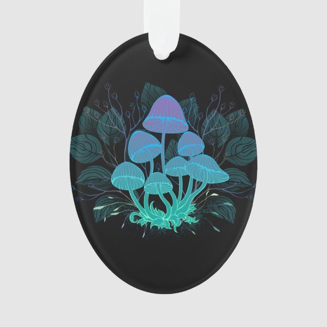 Ornamento Toadstools em arbustos (Frente)