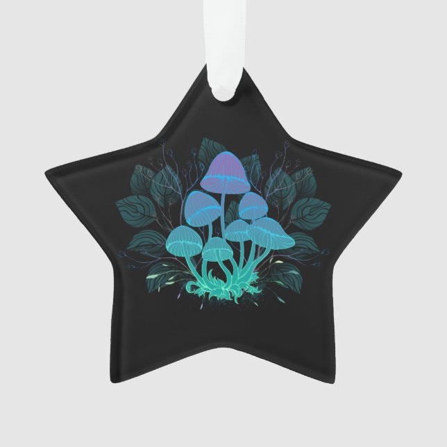 Ornamento Toadstools em arbustos (Frente)