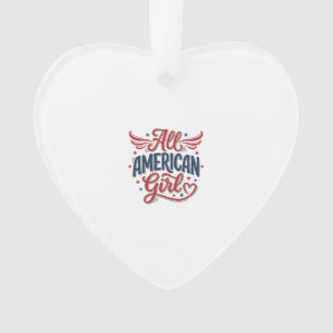 Ornamento Toda Garota Americana Desenho Vetorial Vintage Pat