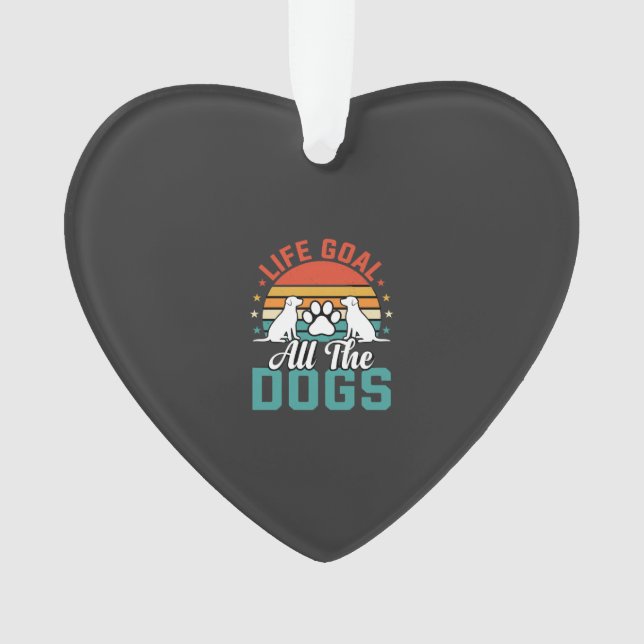 Ornamento Todos Os Cães Amante De Cães Retrô (Frente)