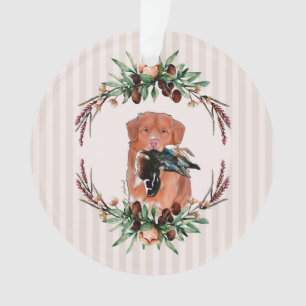 Ornamento Toller com Pato Selvagem
