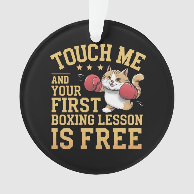 Ornamento Toque em mim e sua primeira lição de boxe é grátis (Frente)
