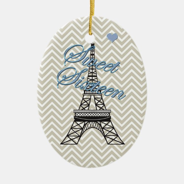 Ornamento Torre Eiffel Personalizado 16 Paris (Frente)