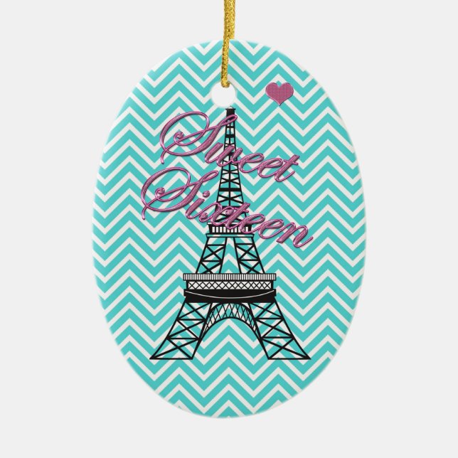 Ornamento Torre Eiffel Personalizado 16 Paris (Frente)