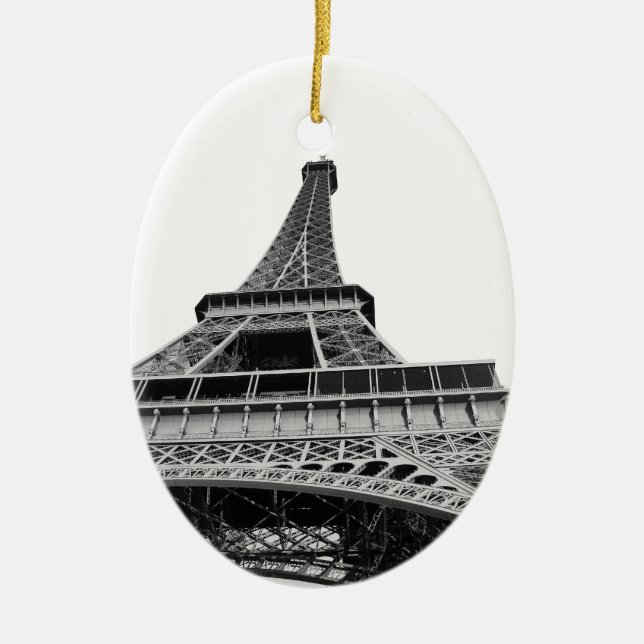 Ornamento Torre Eiffel Preto e Branco (Frente)