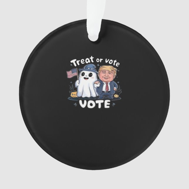 Ornamento Tratar Ou Votar, Trumpkin Louco, Gráfico De Hallow (Frente)