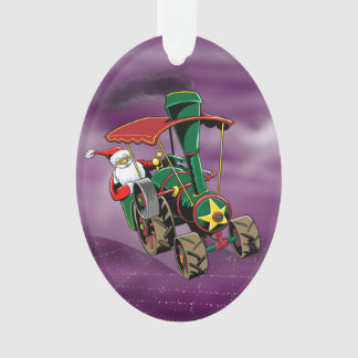 Ornamento trator a vapor de papai noel múltiplo