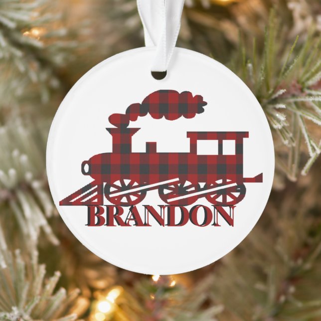 Ornamento Trem xadrez personalizado  (Árvore)
