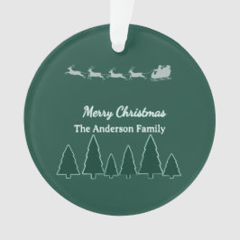 Ornamento Treno de Natal Evergreen Família Rodada Glow