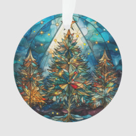 Ornamento Três Árvores De Vidro Manchas