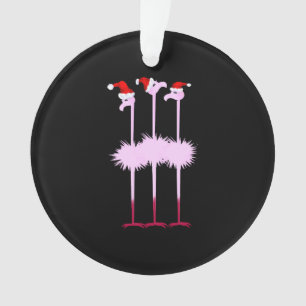 Ornamento Três Flamingos de Natal