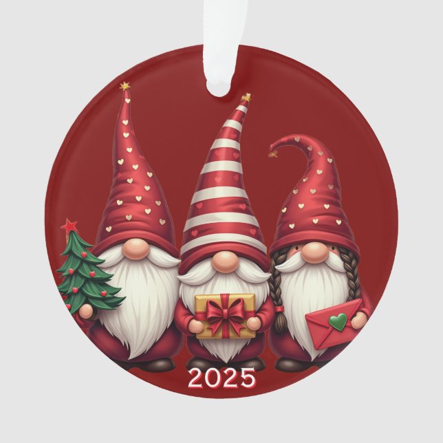 Ornamento Três Gnomos Natal 2025  (Frente)