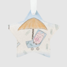 Ornamento Três leitões bonitos na praia