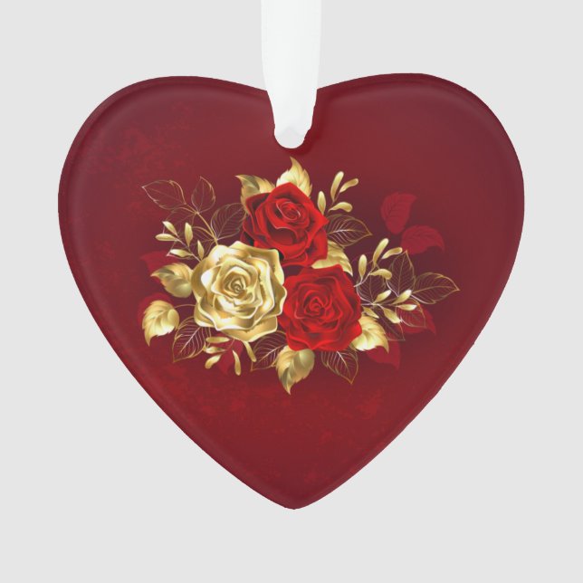 Ornamento Três Rosas de joalharia (Frente)