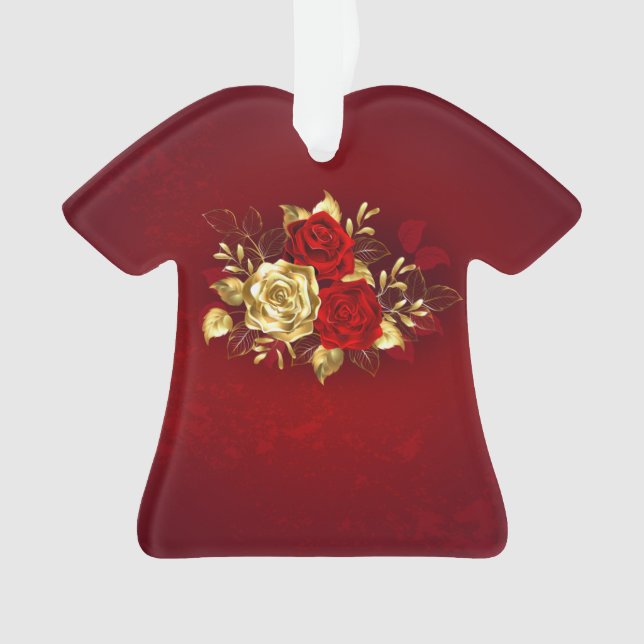 Ornamento Três Rosas de joalharia (Frente)